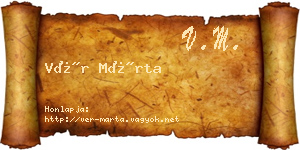 Vér Márta névjegykártya